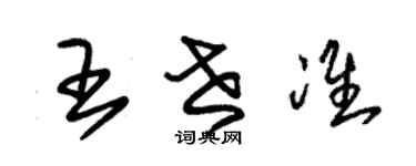 朱錫榮王世準草書個性簽名怎么寫