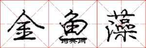 龐中華金魚藻行書怎么寫