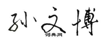 駱恆光孫文博行書個性簽名怎么寫