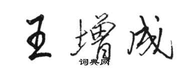 駱恆光王增成行書個性簽名怎么寫