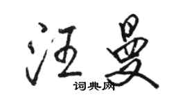 駱恆光汪曼行書個性簽名怎么寫
