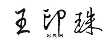 駱恆光王印珠行書個性簽名怎么寫