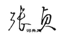 駱恆光張貞草書個性簽名怎么寫