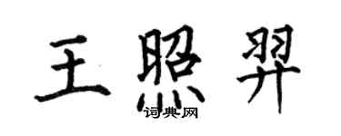 何伯昌王照羿楷書個性簽名怎么寫
