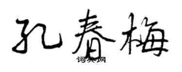 曾慶福孔春梅行書個性簽名怎么寫
