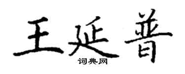 丁謙王延普楷書個性簽名怎么寫