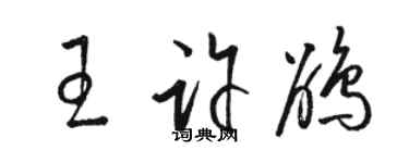 駱恆光王許鵑草書個性簽名怎么寫