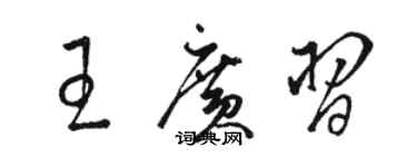 駱恆光王廣習草書個性簽名怎么寫