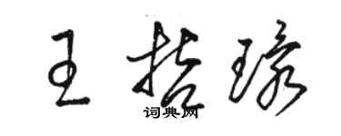 駱恆光王哲環草書個性簽名怎么寫