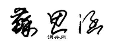 朱錫榮蘇思涵草書個性簽名怎么寫