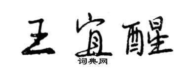曾慶福王宜醒行書個性簽名怎么寫