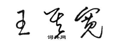 駱恆光王其寬草書個性簽名怎么寫