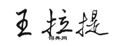 駱恆光王拉提行書個性簽名怎么寫