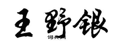 胡問遂王野銀行書個性簽名怎么寫