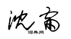 朱錫榮沈雷草書個性簽名怎么寫