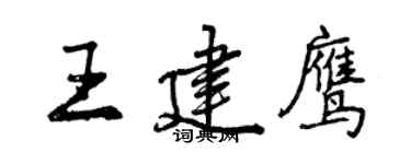 曾慶福王建鷹行書個性簽名怎么寫