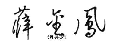 駱恆光薛金鳳草書個性簽名怎么寫