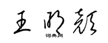 梁錦英王明顏草書個性簽名怎么寫