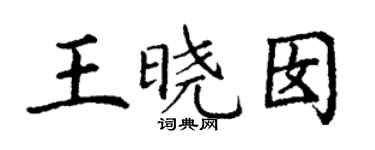 丁謙王曉囡楷書個性簽名怎么寫