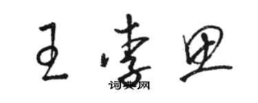 駱恆光王李思草書個性簽名怎么寫