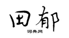 曾慶福田郁行書個性簽名怎么寫