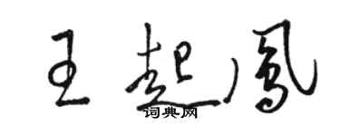 駱恆光王起鳳草書個性簽名怎么寫