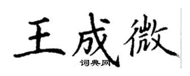 丁謙王成微楷書個性簽名怎么寫