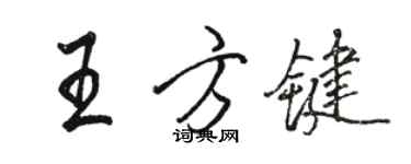 駱恆光王方鍵行書個性簽名怎么寫
