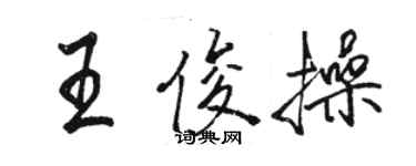 駱恆光王俊操行書個性簽名怎么寫