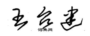 朱錫榮王台建草書個性簽名怎么寫