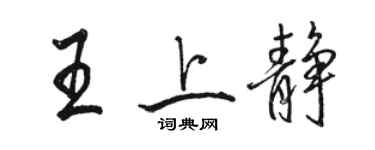 駱恆光王上靜行書個性簽名怎么寫