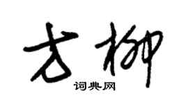 朱錫榮方柳草書個性簽名怎么寫