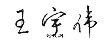 駱恆光王宇偉草書個性簽名怎么寫