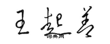 駱恆光王起善草書個性簽名怎么寫