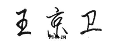 駱恆光王京衛行書個性簽名怎么寫