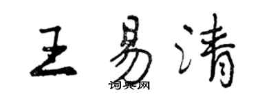 曾慶福王易清行書個性簽名怎么寫