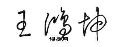 駱恆光王鴻坤草書個性簽名怎么寫
