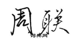 駱恆光周聯行書個性簽名怎么寫