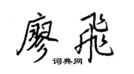 王正良廖飛行書個性簽名怎么寫