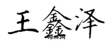 丁謙王鑫澤楷書個性簽名怎么寫