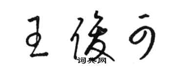 駱恆光王俊可草書個性簽名怎么寫