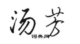 駱恆光湯芳行書個性簽名怎么寫