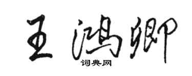 駱恆光王鴻卿行書個性簽名怎么寫