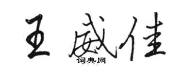 駱恆光王威佳行書個性簽名怎么寫