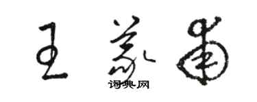 駱恆光王義甫草書個性簽名怎么寫