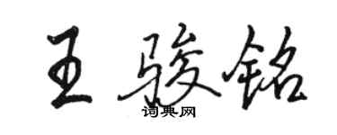 駱恆光王駿銘行書個性簽名怎么寫