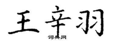 丁謙王辛羽楷書個性簽名怎么寫