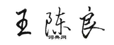 駱恆光王陳良行書個性簽名怎么寫