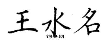 丁謙王水名楷書個性簽名怎么寫