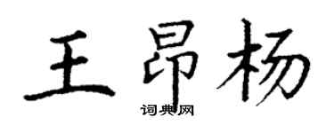 丁謙王昂楊楷書個性簽名怎么寫